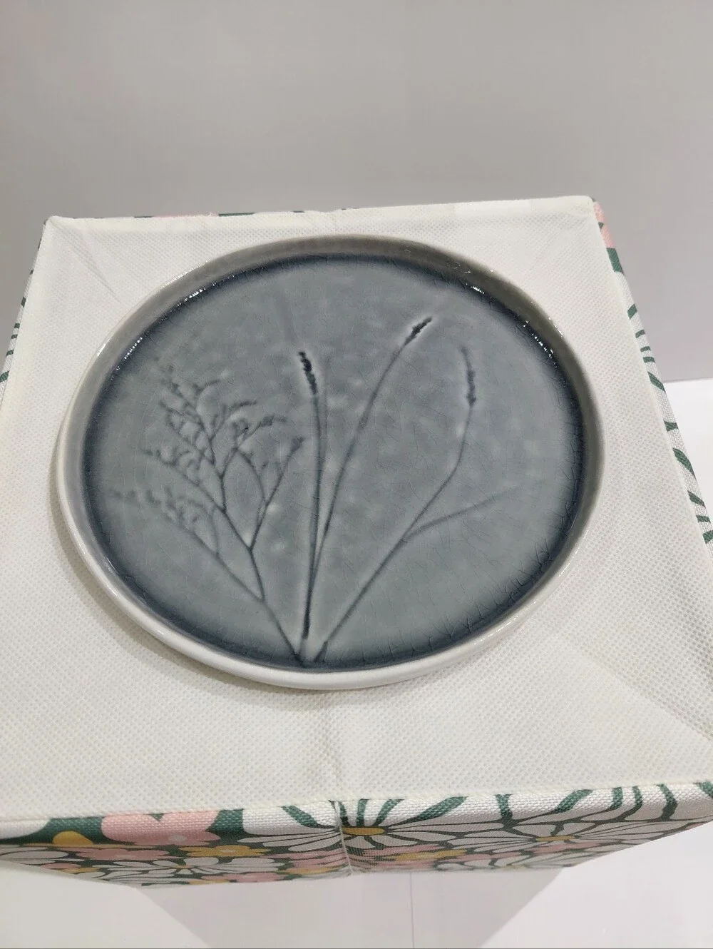 New Slate Grey Ceramic Dessert Plates Set Of 4